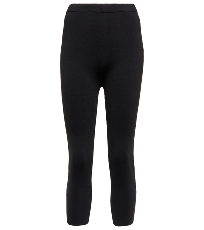 Nanushka Carole High-rise Cropped Leggings In Matte Black