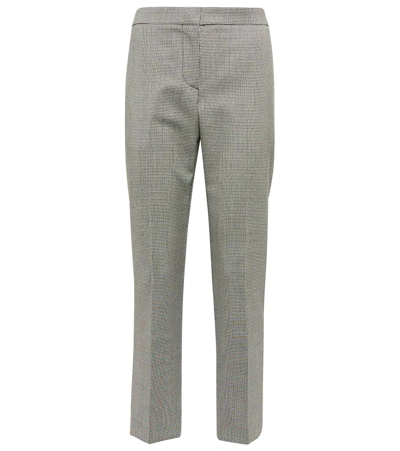 Alexander Mcqueen Checked Cropped Slim-fit Trousers In Black