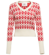 Ami Alexandre Mattiussi Red & Off-white Jacquard Sweater In Off White/red