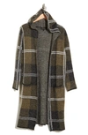 Joseph A Plaid Hooded Maxi Cardigan In Oregon Plaid