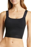 Tomboyx Adjustable Compression Crop Top In Black