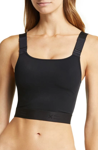 Tomboyx Adjustable Compression Crop Top In Black