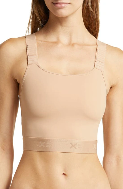 Tomboyx Adjustable Compression Crop Top In Chai