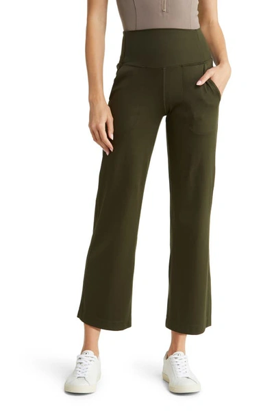Zella Renew High Waist Pocket Flare Ankle Leggings In Green Rosin