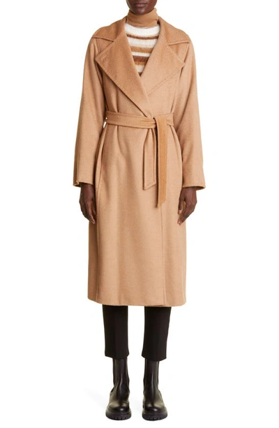 Max Mara Manuela Wool Wrap Coat, Camel In Multi-colored