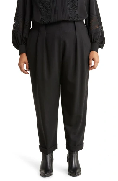 Lafayette 148 Waverly Double Face Stretch Wool Trousers In Black