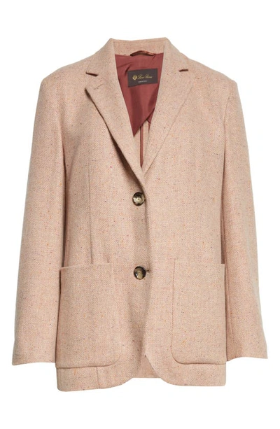 Loro Piana Bitsy Cashmere Tweed Single-breasted Blazer In Strawberry Frosting