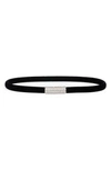 SAINT LAURENT CRYSTAL BUCKLE TUBULAR VELVET BELT