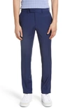 Open Edit Solid Extra Trim Wool Blend Trousers In Navy Blazer