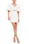 Endless Rose Puff Sleeve Cutout Minidress In White