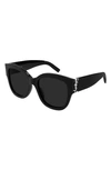 Saint Laurent 56mm Cat Eye Sunglasses In Black