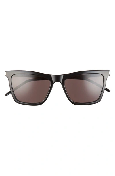 Saint Laurent 55mm Rectangular Sunglasses In Black