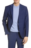 Open Edit Solid Extra Trim Wool Blend Sportcoat In Navy Blazer