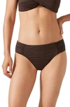 Tommy Bahama 'pearl' High Waist Bikini Bottoms In Double Chocolate