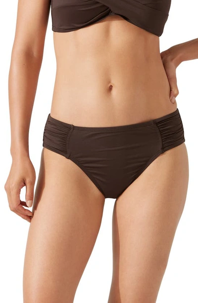 Tommy Bahama 'pearl' High Waist Bikini Bottoms In Double Chocolate
