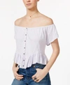 FREE PEOPLE Free People Mint Julep Button-Front Top