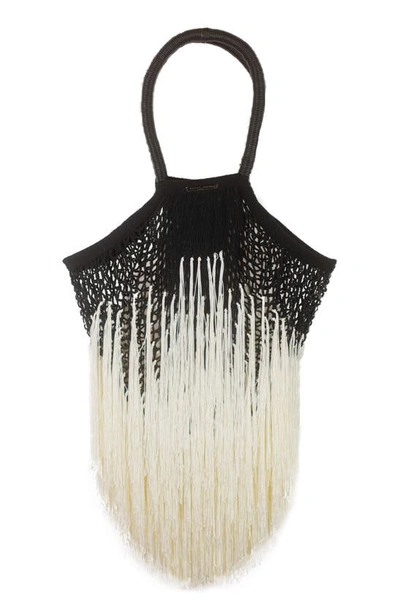 Petit Kouraj Large Fringe Shopper Tote In Yang