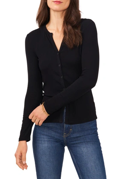 1.state Women's Long Sleeve Button Front Cardigan Jumper In Black