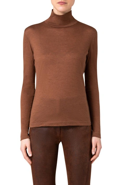 Akris Mock-neck Seamless Fine-rib Sweater In Black