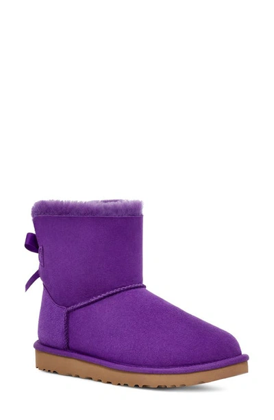 Ugg Mini Bailey Bow Ii Genuine Shearling Bootie In Mussel Shell