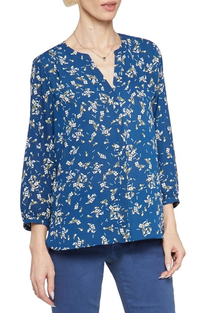 Nydj High-low Crepe Blouse In Shannon Gardens