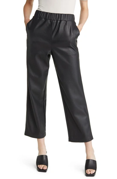 Blanknyc Elastic Waist Crop Faux Leather Pants In Multi