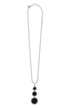 Lagos Maya Triple Circle Pendant Necklace In Silver/ Onyx
