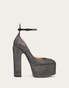 Valentino Tan-go 155 Suede Platform Pump In Black