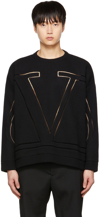 VALENTINO BLACK CUT-OUT SWEATER