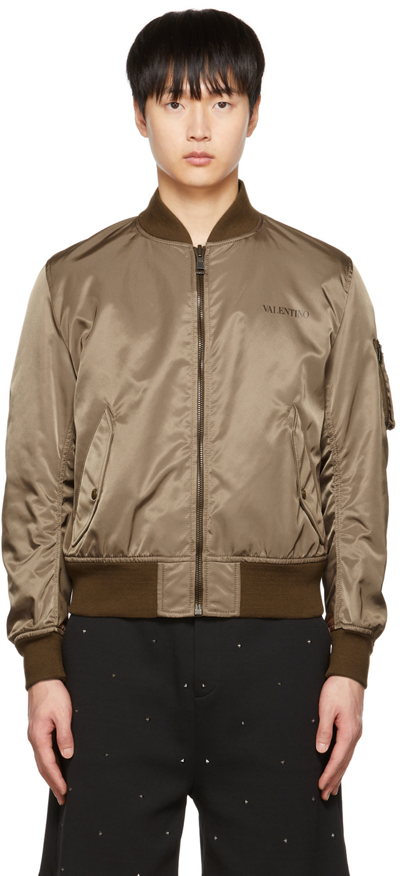 Valentino Brown Reversible Bomber Jacket