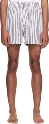 TEKLA PURPLE STRIPE PYJAMA SHORTS