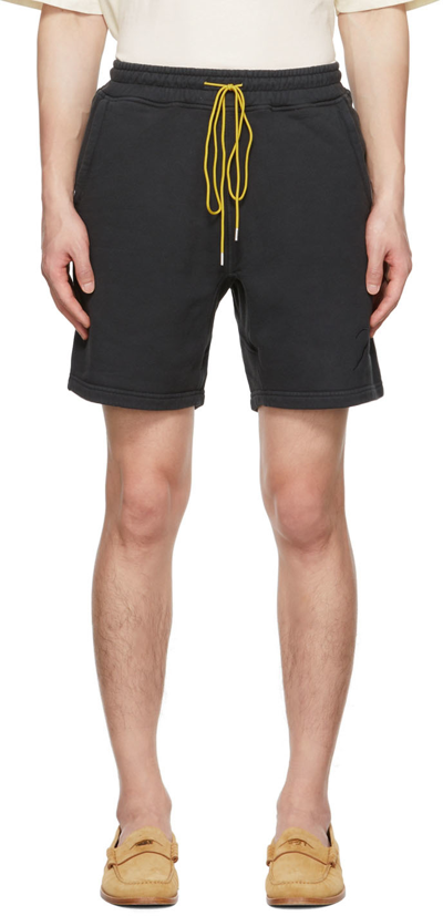 Rhude Drawstring-fastening Waistband Shorts In Vtg Black
