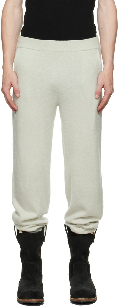 Frenckenberger Off-white Hotoveli Lounge Pants In Silver Green