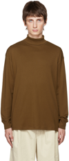 Lemaire Turtleneck Cotton Jersey Top In Br425 Havana
