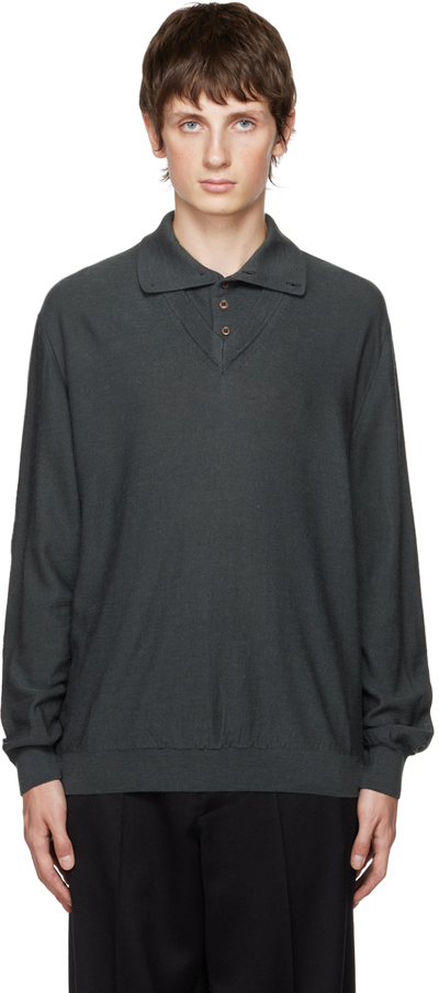 Lemaire Trompe L'oeil Layered Jumper In Charcoal