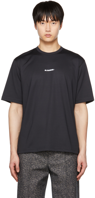 【JIL SANDER】(W) Jil Sander Logo Short Sleeve T-Shirt Black Jil Sander Men's Back Logo T-Shirt in Black Jil Sander