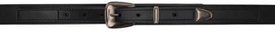 Lemaire 3cm Minimal Western Leather Belt In Black