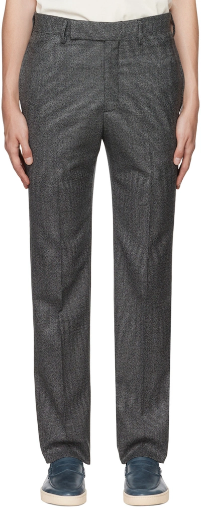 Gabriela Hearst Gray Ernest Trousers In Grey Black Multi
