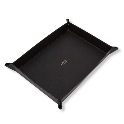 Smythson Large Rectangular Trinket Tray In Panama In Black