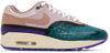 Nike Air Max 1 Canvas-trimmed Rubber And Leather Sneakers In Plum Fog/fossil Rose