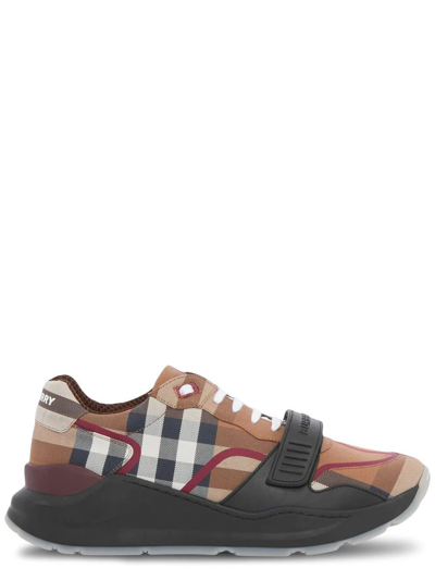 Burberry Check Motif Cotton Sneakers In Multi-colored