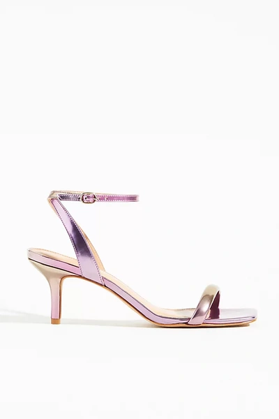 Maeve Square-toe Ankle-strap Heels In Pink
