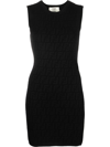 Fendi Ff Embossed Sleeveless Minidress In Black
