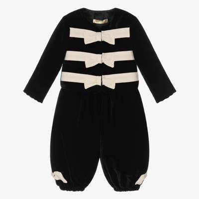 Stella Mccartney Babies'  Kids Girls Black Velvet Trouser Set