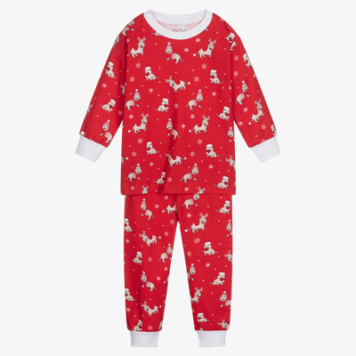 Kissy Kissy Babies' Red Pima Cotton Dog Pyjamas
