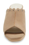 David Tate Song Wedge Sandal In Taupe Nubuck Leather