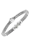 LAGOS DERBY STERLING SILVER 6MM DIAMOND CAVIAR ROPE BRACELET