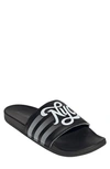 Adidas Originals Adilette Comfort Slide Sandal In Black/ White/ Black
