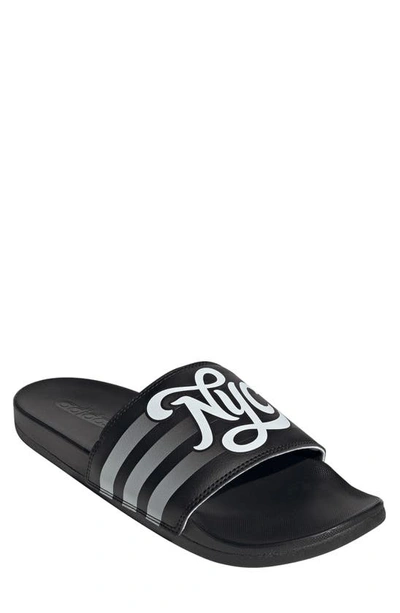 Adidas Originals Adilette Comfort Slide Sandal In Black/white
