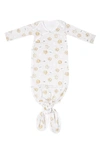 Copper Pearl Babies' Newborn Knotted Gown In Chip